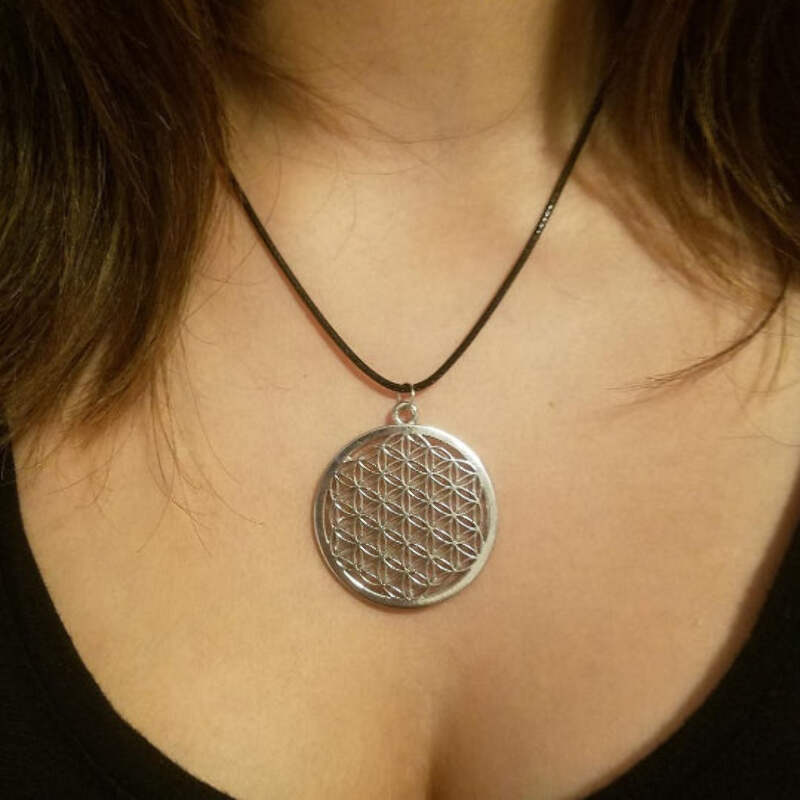 Magic Charm Power Symbol,Silver Pendant Silver Meditation Pendant Flower of Life Pendant,Silver Pendant unisex Jewelry Silver Symbol